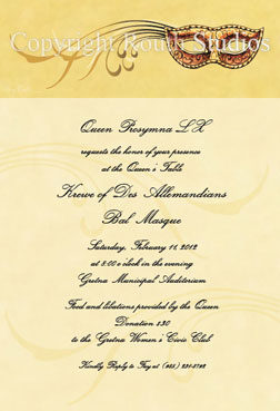 Gold Mask Invitations